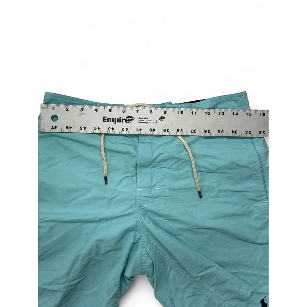Polo Ralph Lauren Mens Small Board Shorts Swim Trunks Drawstring Aqua‎ Blue